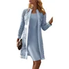 Blue mother of the bride dresses with jackets tea length