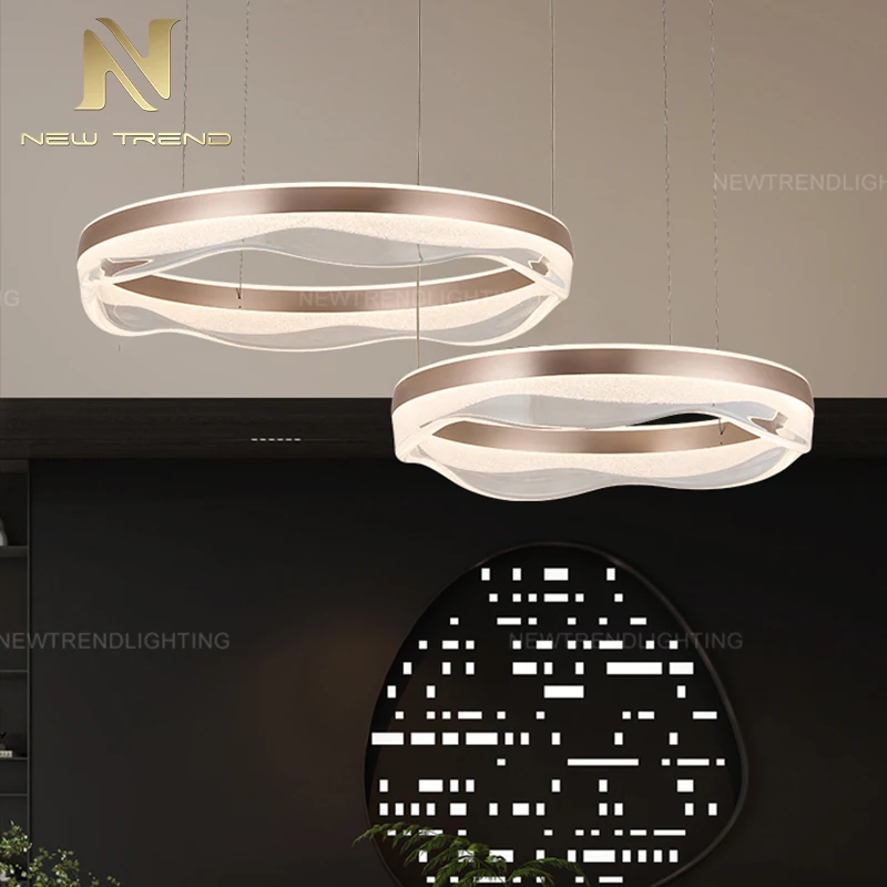 LC9866 Contemporary Indoor Decoration Pendant Light Living Dining Room Restaurant Home Office Acrylic LED Ring Chandelier