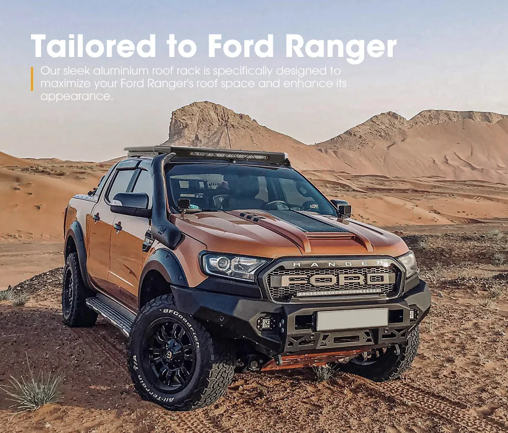 San Hima Universal Offroad Aluminum Roof Rack Platform In Built 28inch Led Light Bar For Ford