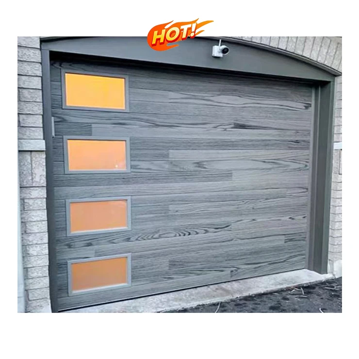 Automatic Sectional Stacking Wood look Folding Garage Doors