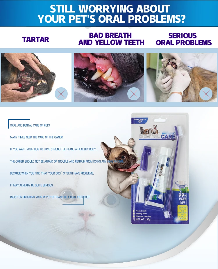 Wholesale Custom 4 In 1 Pet Dog And Cat Dental Care Finger Set