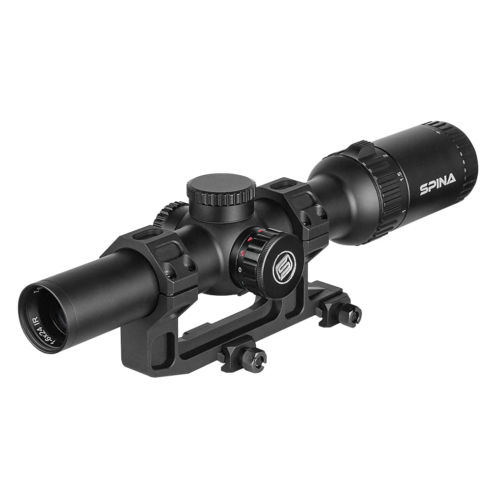 thumbnail image 2 of SPINA OPTICS LPVO 1-6x24 WA IR Rifle Scope – Illuminated Mil Dot, Picatinny Mount – For .556 .308 2 of 6