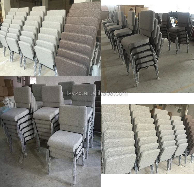 New Design Cheap Price Metal Frame Red Chairs Stackable Church Hall