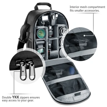 Neewer Camera Backpack Flexible Partition Padded Bag Shockproof Insert Protection for SLR DSLR Mirrorless Cameras and Lenses detail image