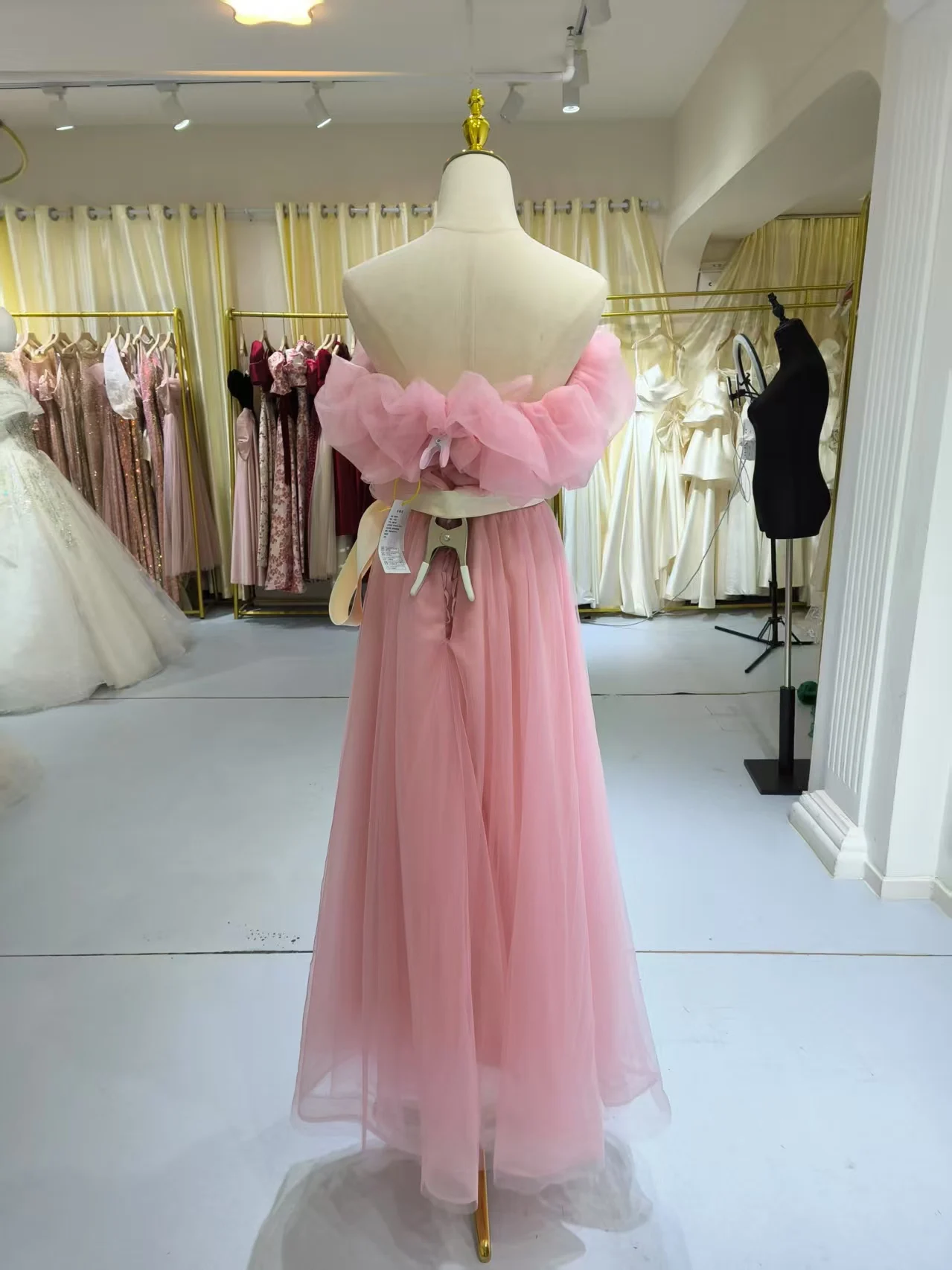 S0133N 2025 New Pink Princess Dress Flower Bud Sequin Light Evening Dress|  Alibaba.com