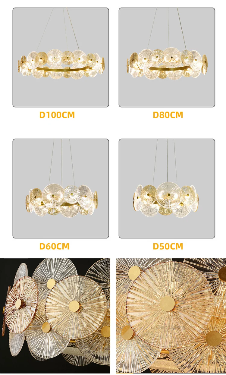 p0039 luxury textured glass chandelier  modern ice glass suspension lamp for villa living room-3