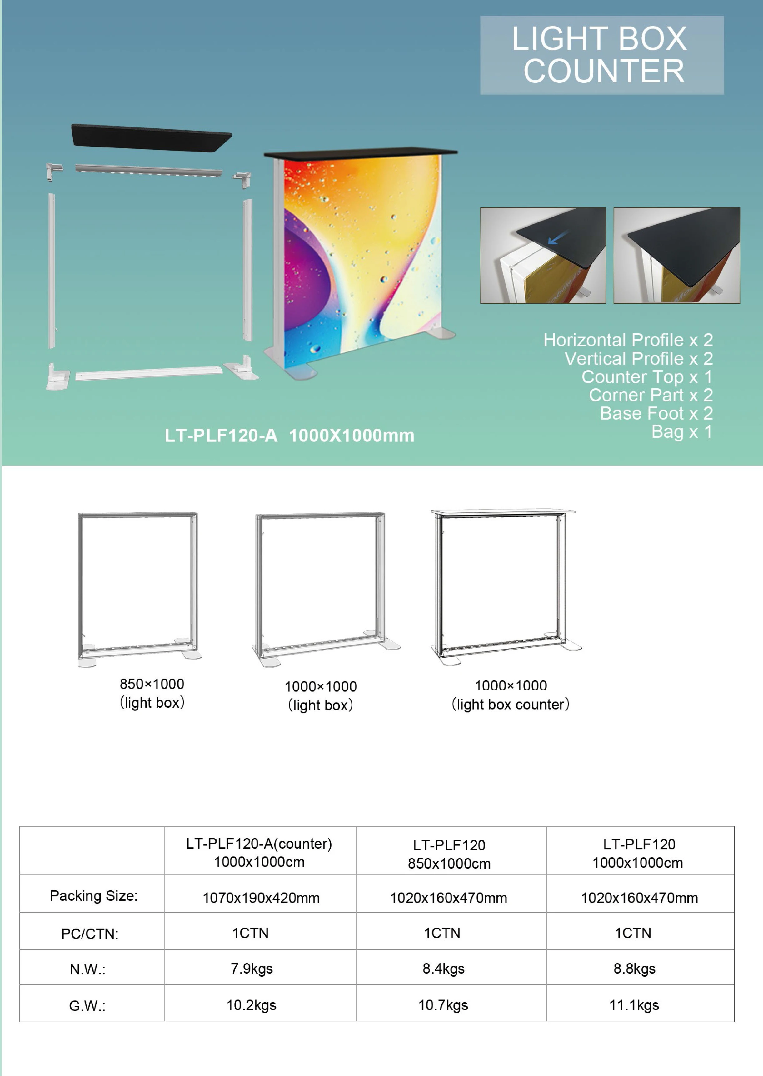 TianLang Led Folding Illuminated Light Box Promotional Table 10s Assembly Fabric Light Box Exhibition Wall Aluminium Light Box supplier