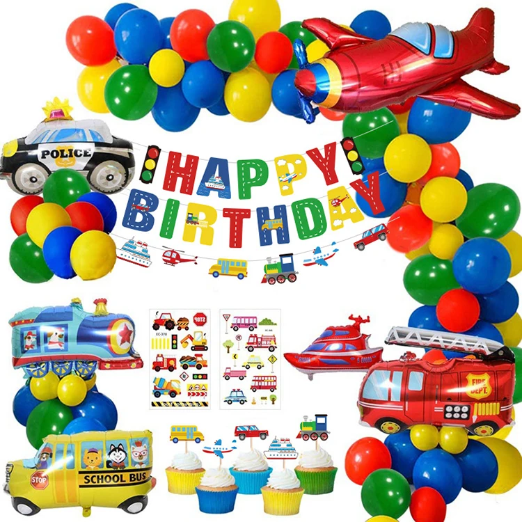 Kit Guirlande De Ballons En Feuille D Aluminium Transport A Chaud Dessin Anime Garniture De Gateau Decoration Pour Anniversaire Pour Enfant 1 Ensemble Buy Transport Feuille Ballons Guirlande Kit Ingenierie Vehicule Avion De Bande Dessinee Ballons