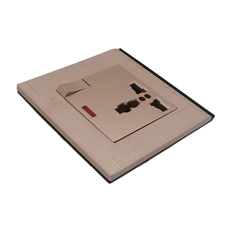 UK Standard Multi 15A/16A With Neon 1Gang Wall Switches Socket Power Electrical Gold Brush Meteor Rain Series Wall Switches