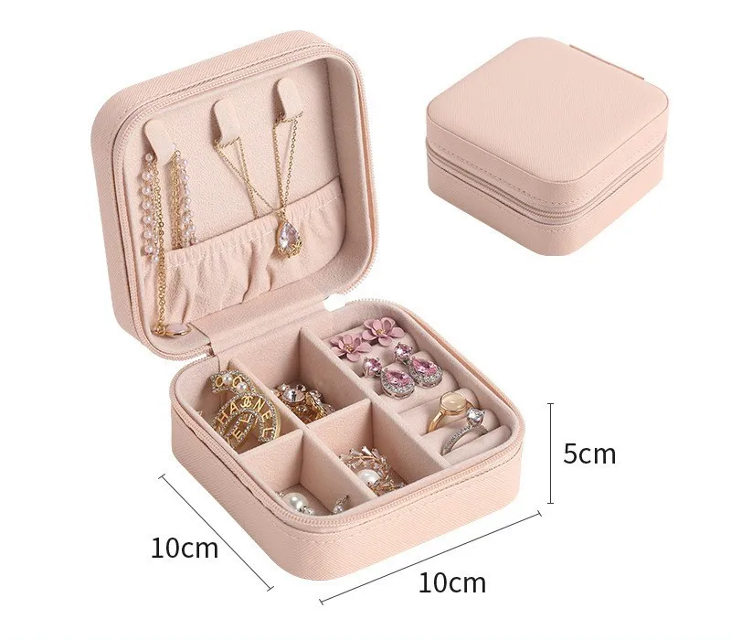 Mini Jewelry Box small pu Necklace Earrings Stud Ring Jewelry box Portable jewelry box factory