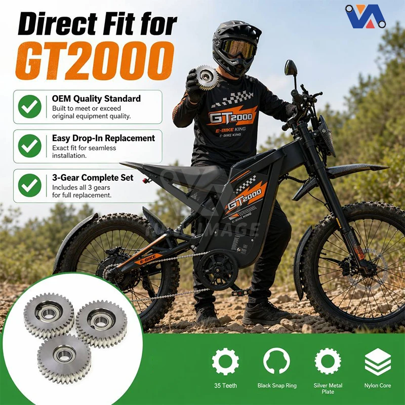 OUXI GT2000 gears shown as a 35-tooth three-piece replacement set