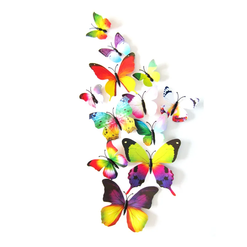 UK DEALS 12 Adesivi Murali 3D A Forma Di Farfalla – Colore Viola – Decorazione Cameretta, Soggiorno, Matrimonio – Dimensioni Miste Con Magnete