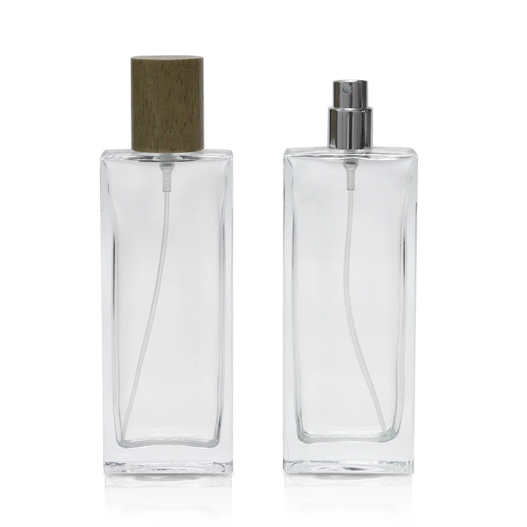 Tall square 50ml clear Frosted Flat Glass New Design Perfumes Bottle 50 ml Rectangle Empty Glass Perfume Bottle Luxury
