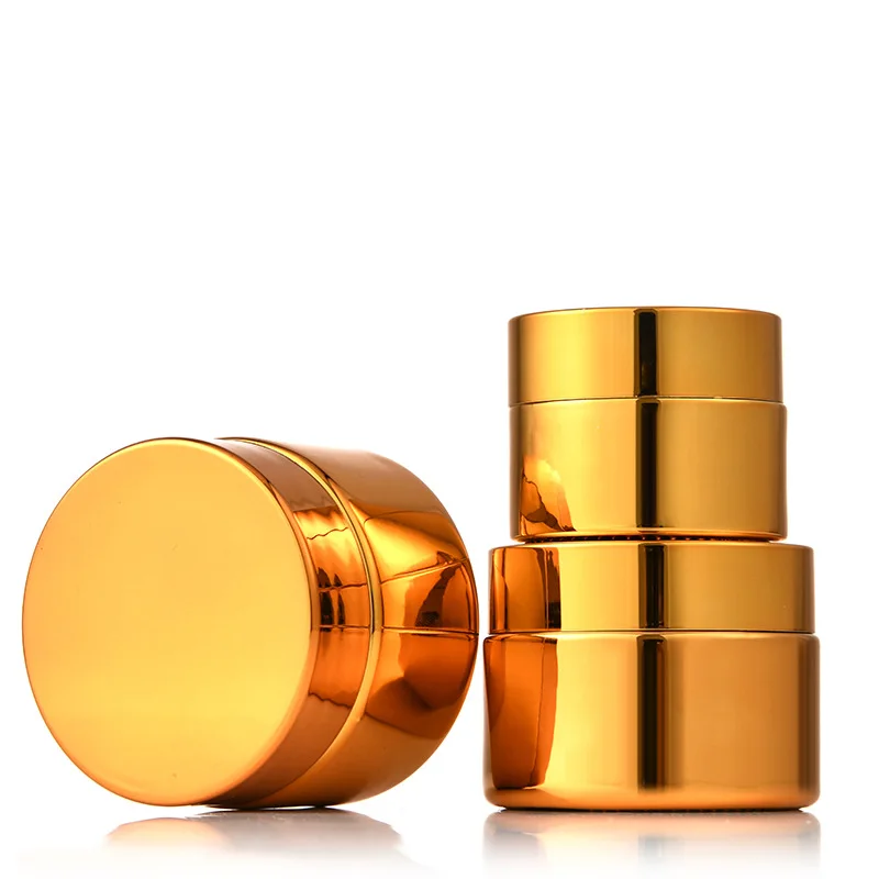 New Electroplating Cream Jars Empty Glass Face Cream Jar Silver