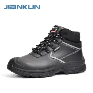 JIANKUN High Quality Microfiber Leather Oil/Cold/Slip Resistant Anti-Smashing/Puncture Safety Shoes Steel Toe for Men Work Boots