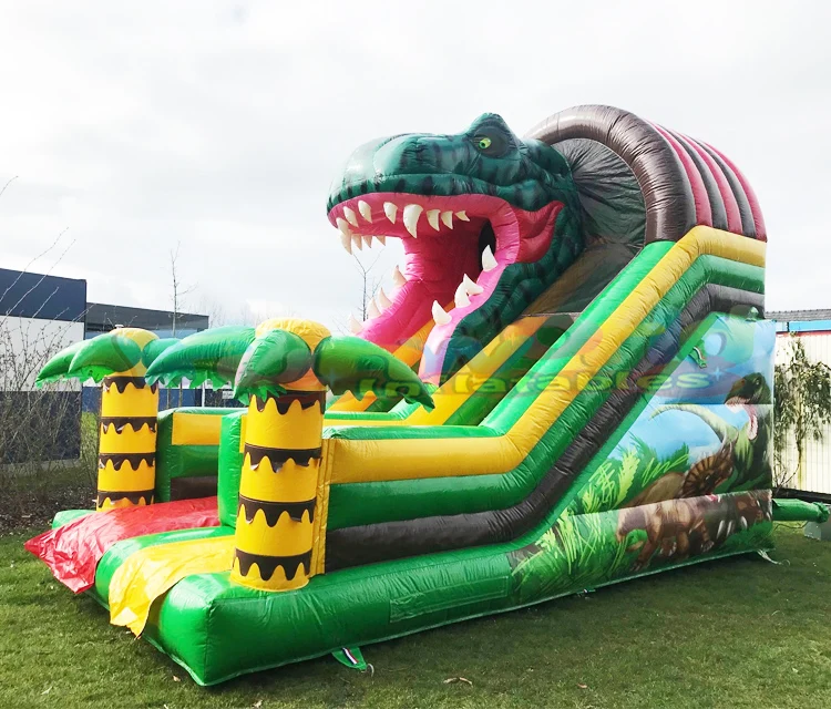 Customized Toboggan Gonflable Dinosaure Bounce House Commercial Combo
