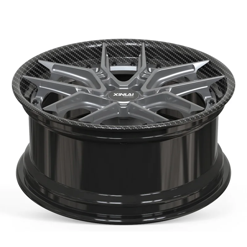 XL 2-Piece Carbon Fiber Deep Dish Concave Custom Forged Wheel 5x114.3 5x120 5x112 Car Alloy Wheels 18 19 20 21 22 23 Inch Rim - Image 3
