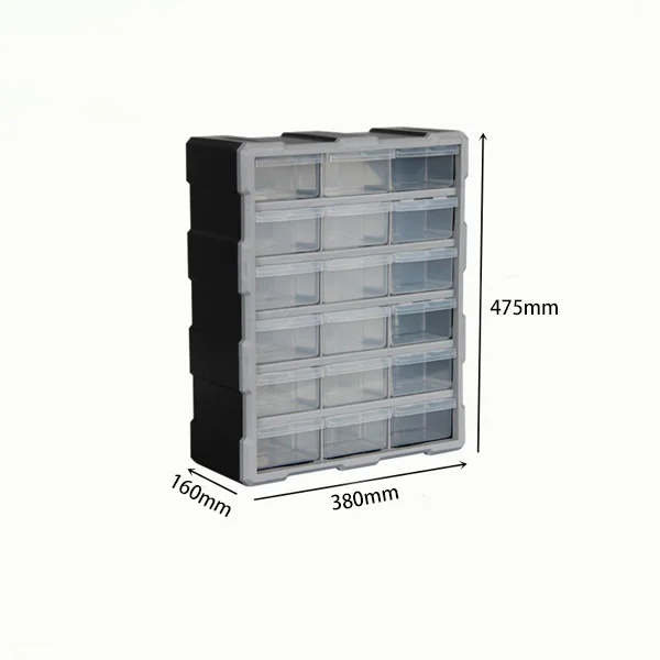 29749 18 Drawer Tool Storage Box Hardware Storage Organizer Plastic Parts Cabinet for Hardware Crafts,Small Parts,Nuts and Bolts