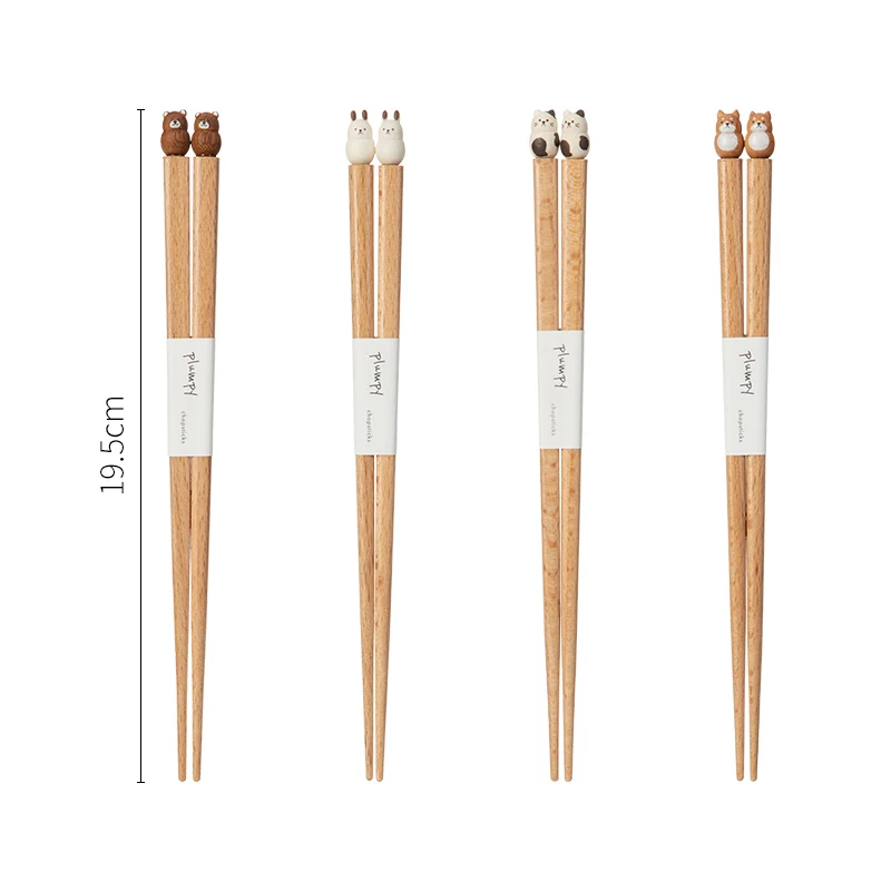 Wholesale SHIMOYAMA Animal Design Japanese Wooden Chopstick Set