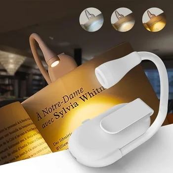 Hot Sales Book Light Reading Lights in Bed Led Book Night Lamp Rechargeable 3 Color Stepless Brightness Clip on Reading Lamp