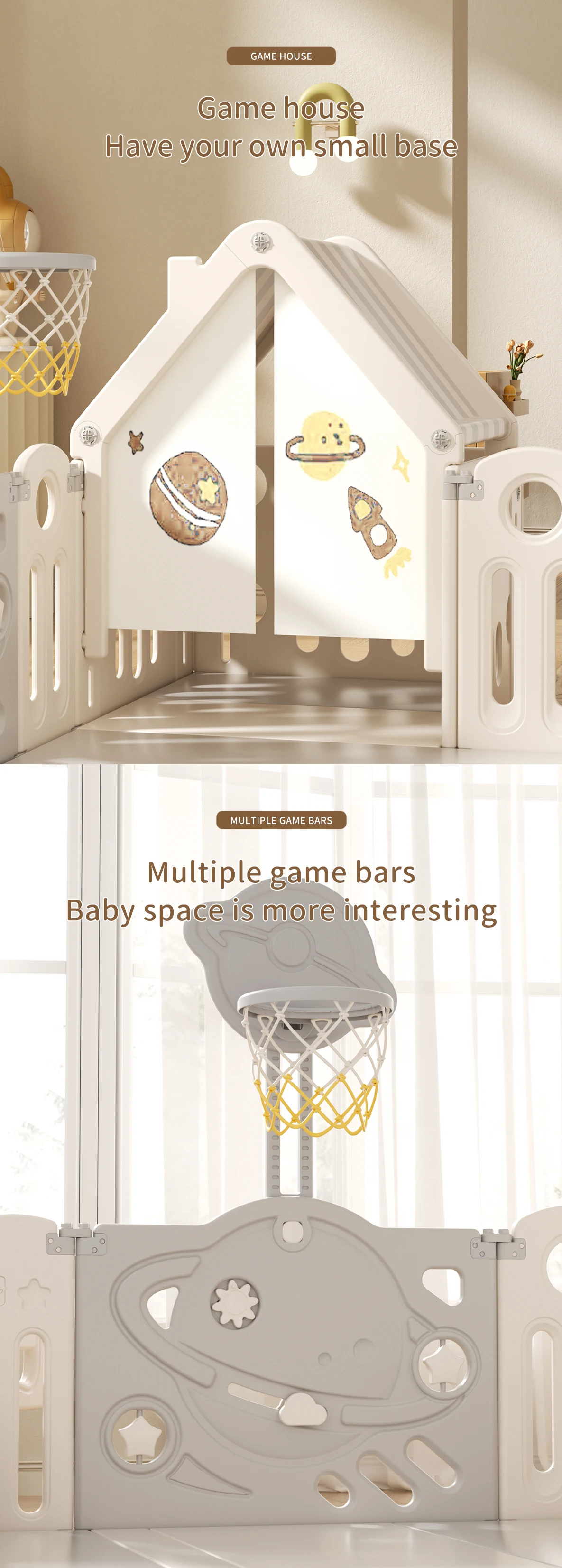 Children Foldable Plastic square Indoor with Gate Folding Play Yard Large Acrylic Safety Fence for Baby Kids' Playpens supplier