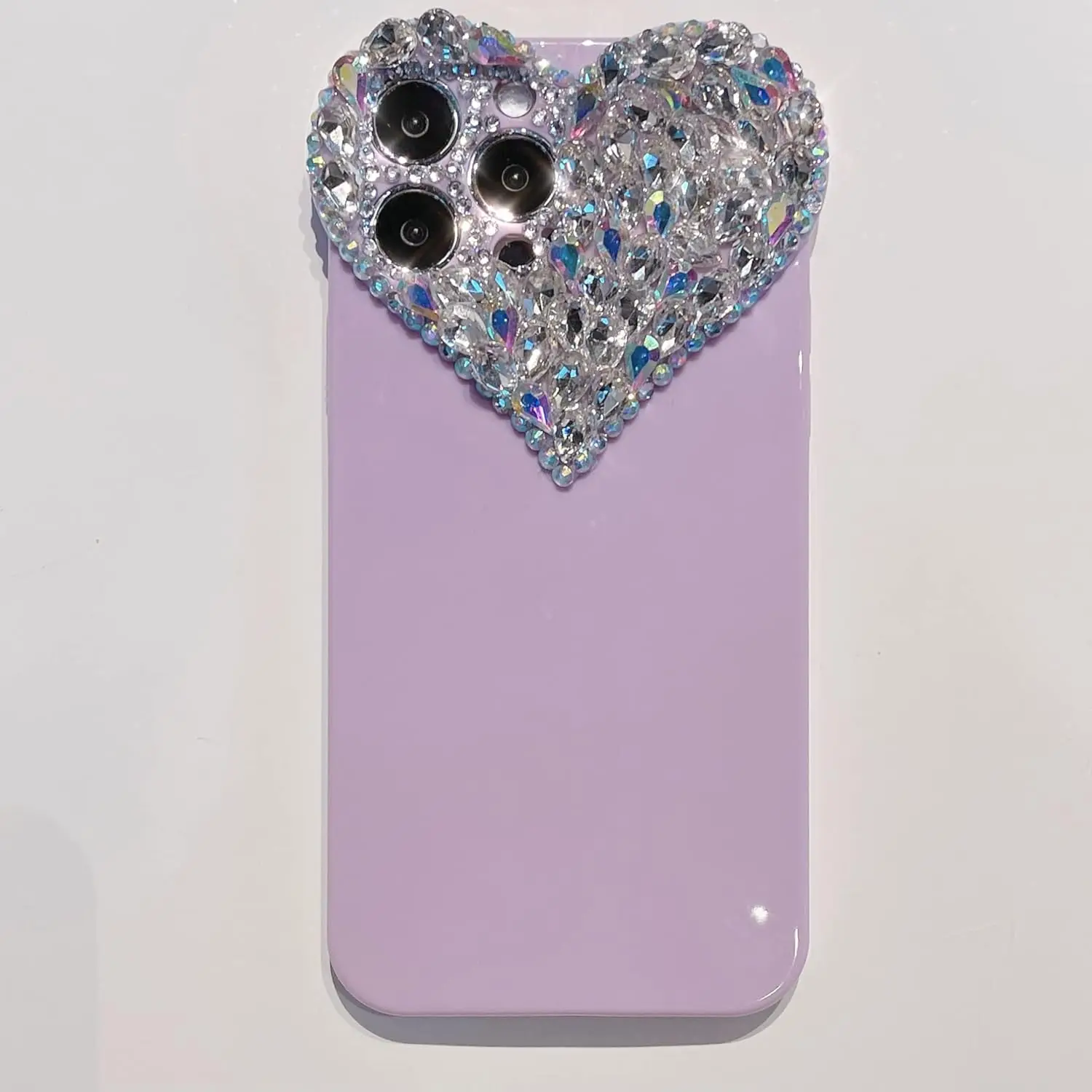 Soft Case for iPhone 16 15 14 Pro Max Glitter Luxury Case for Girls Lovely Diamond Cute Heart Soft TPU Protective Cover