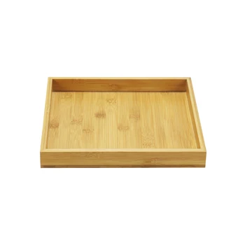 BSCI FSC Small Solid Bamboo Wood Trays square wooden Serving Tray for Kitchen Dining Snack Fruit Bed Trays