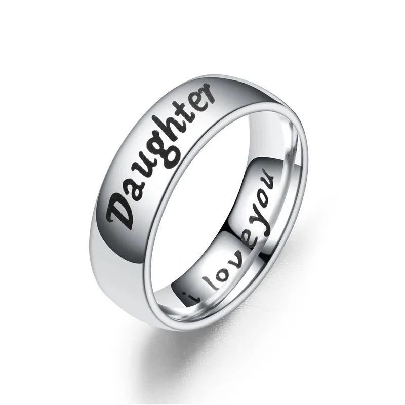 Custom Stainless Steel Silver Rings for SON, MOM, DAUGHTER, DAD - Main Image