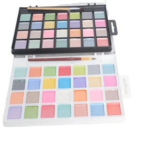 Watercolor Pan Set, Pearlescent Colors, 28 Unique Shades & Paint Brush