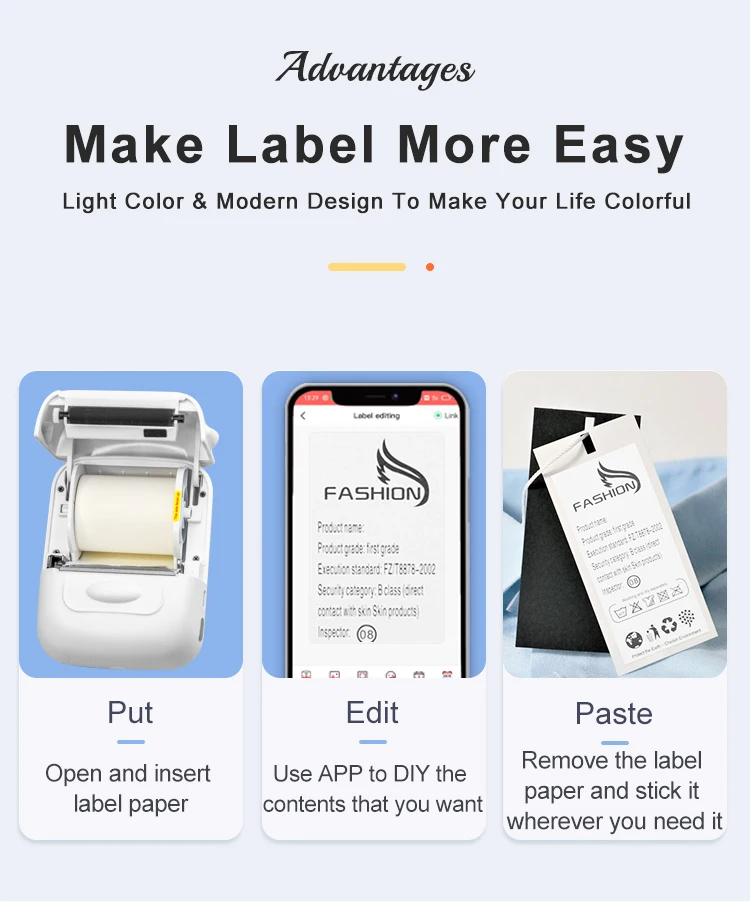 Marklife P50 Label Maker Mini Label Maker Machine No Ink For Barcode