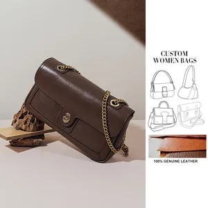 Handbags Manufacturer Custom 2023 New Fashion Vintage Real Leather Shoulder Bags for Women