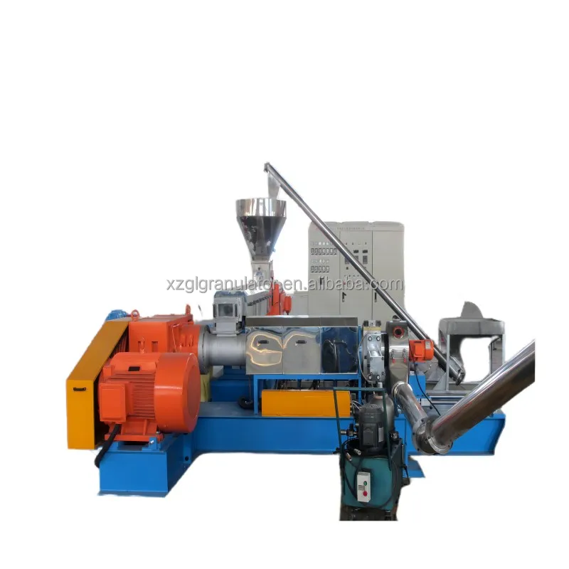 Corn Starch Biodegradable Plastic Granles Pellets Twin Screw Extruder Making Machinery Plastic Granulating Machine