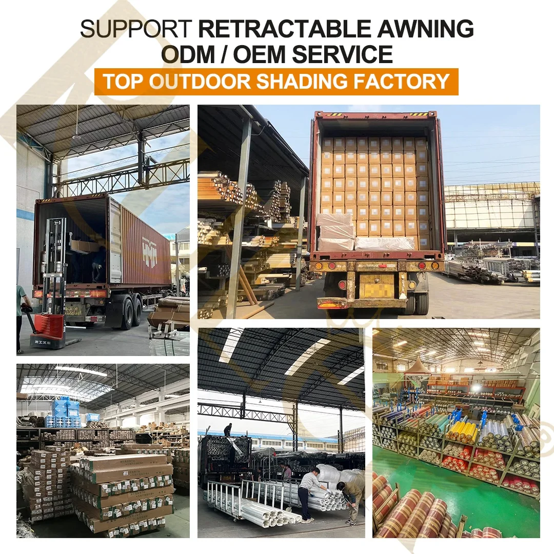 Factory Price Customize Motorized Folding Crank Arm Awning with Waterproof Manual Cassette Retractable Awning for Coffee Shop