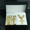 Gold white watch set + gift box