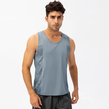 Men's Workout Tank Tops Gym Muscle Tee Bodybuilding Fitness Sleeveless Splice Mesh Cool Loose T Shirts