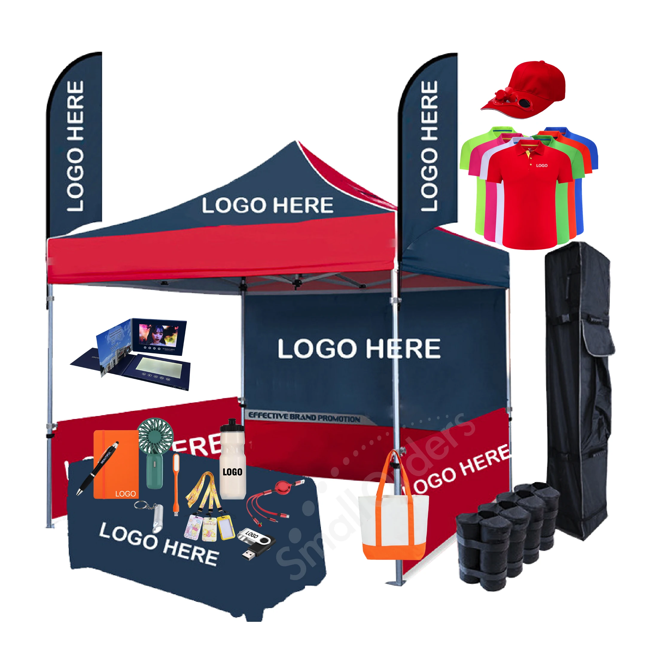 Promotional trade show flag and banners