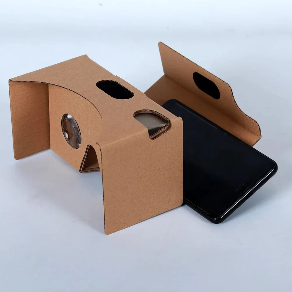 Customizable 3D Virtual Reality VR Glasses Cardboard Headset for Smartphones Made From Durable Paper Material