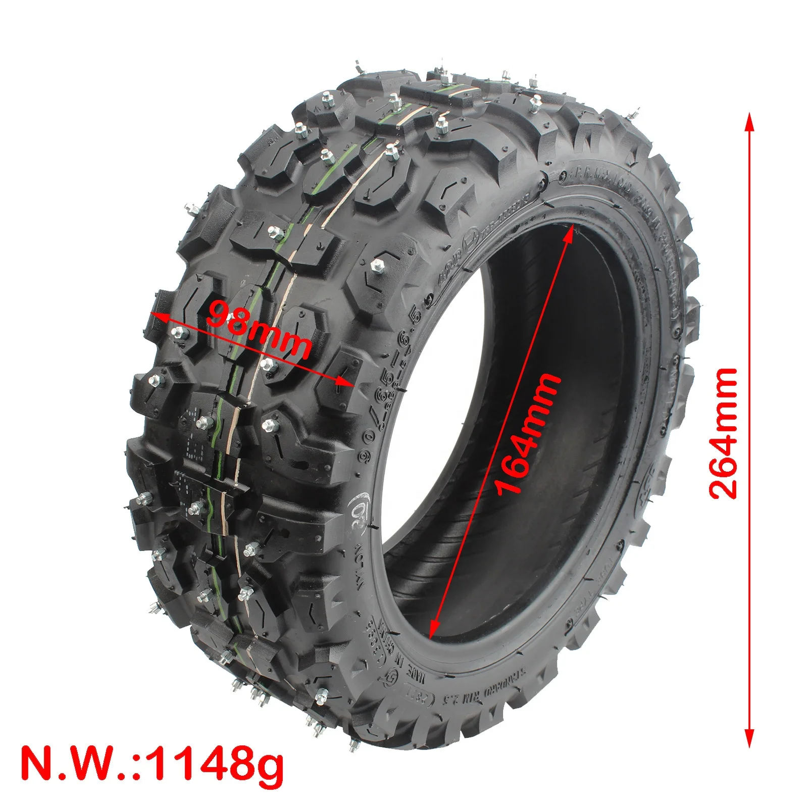 Pneu Tubeless 11 Pouces – 90/65-6.5 Pour Scooter Électrique Zero 11x – Caoutchouc, Noir, ~1100g