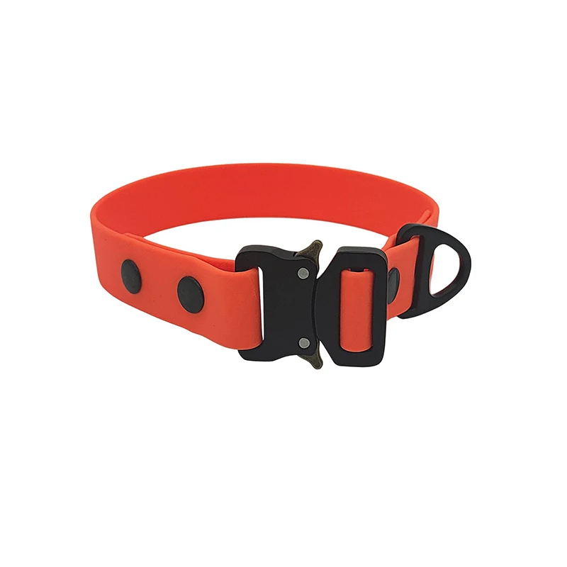 Custom Large Waterproof Dog Collar With Metal Buckle Pvc Vegan Pu
