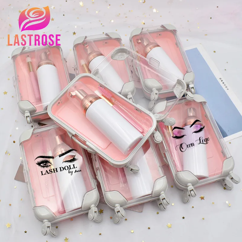 Mini Suitcase 3d Mink Lashes Packaging Box Pvc Fashion Handbag Suitcase Lashbox Cute Eyelash 8988