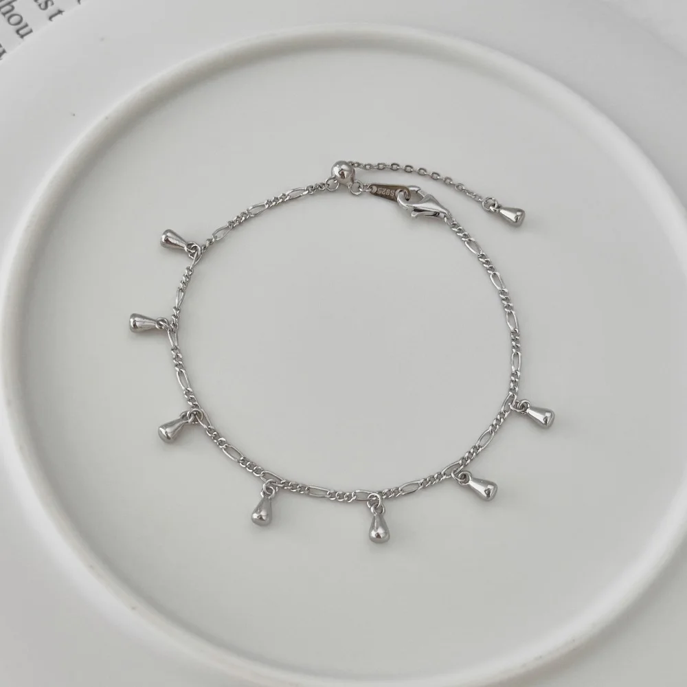 KAKODIY fashion design 925 sterling silver chain buckle multi-drop shape pendant bracelet length adjustable bracelet jewelry detail 5