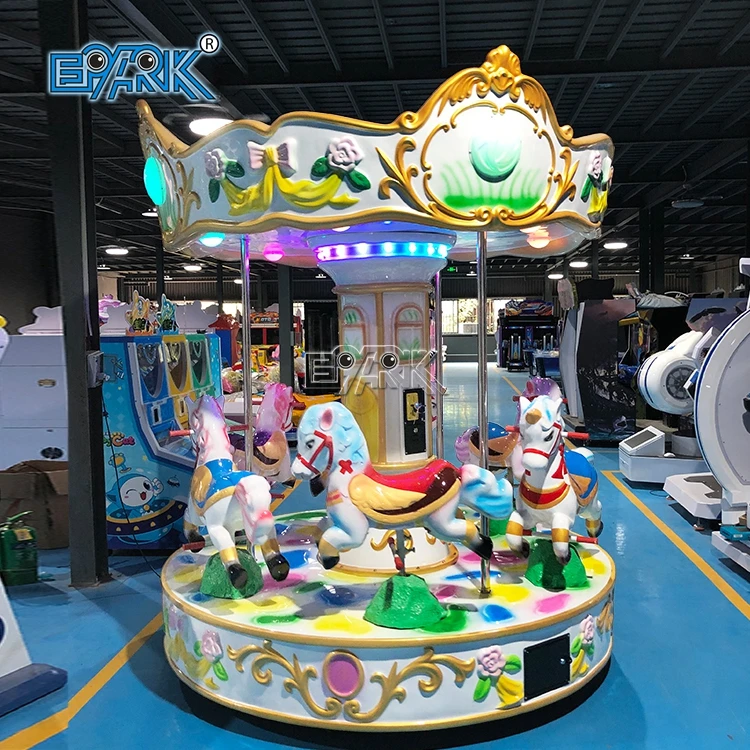 Coin Operated Carousel Small Fairground Merry Go Round Kids 6 Seats Carousel Horse for Children