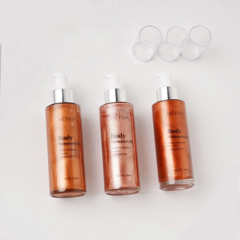 Настраиваемый полулитой лосьон для тела стойкий Натуральный жидкий мерцающий масло с собственным логотипом и низким MOQ