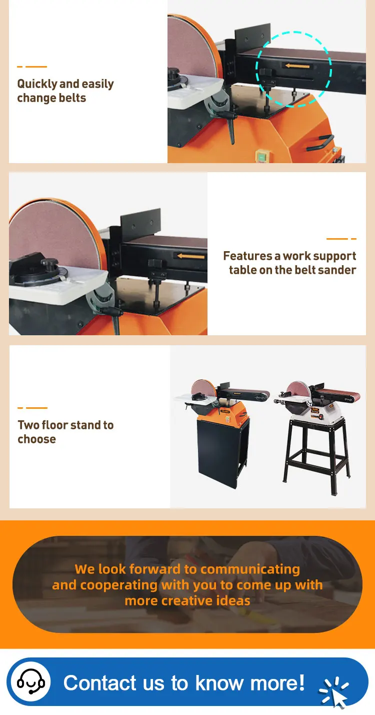 10" Disc and 6"X48" belt sander for wood with powerful induction motor