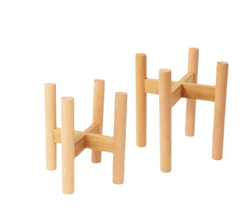 Adjustable Modern Design Indoor/Outdoor Wood Bamboo Plant Stand for Home & Garden Use