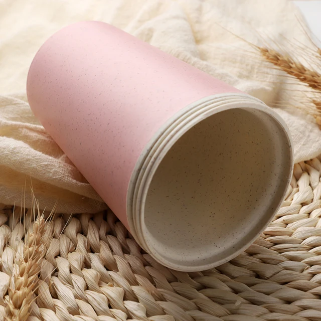 Coffee Mug 400Ml 12OZ Eco Wholesale Biodegradable Wheat Straw Bottle Double Coffee Cup With Lid