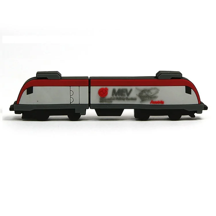 Customized PVC 3D Train Shape Usb Flash Drive 32GB, 8GB 16GB 3D Rubber Flash Drive USB, PVC USB Flash Disk
