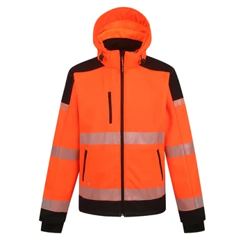 reflective safety mens high visibility jacket fleece