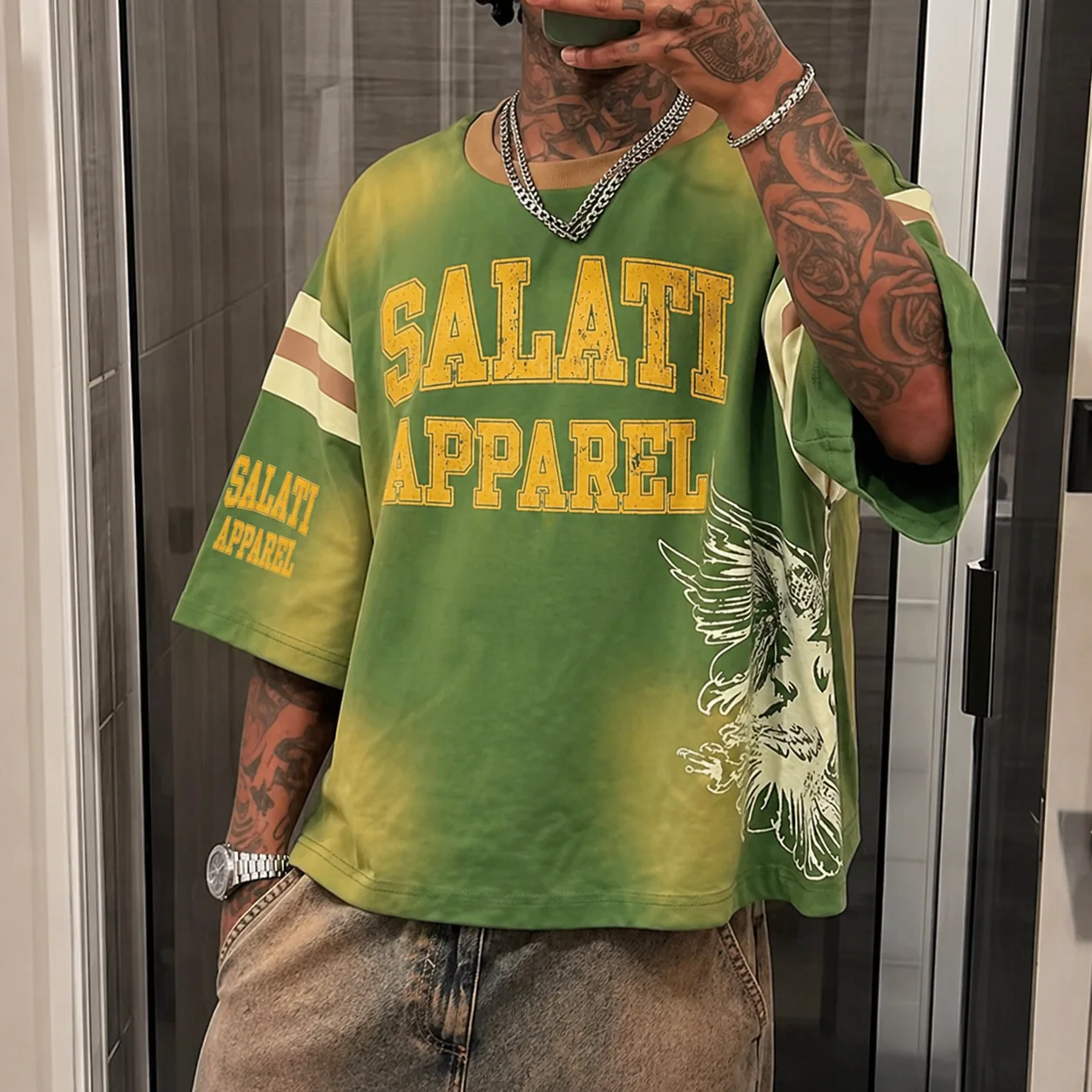 Custom Oversized Distressed Streetwear Cut Off Crop T-Shirt Manufacturer Vintage Tees Heavyweight Boxy Cropped T Shirt for Men gallery 3