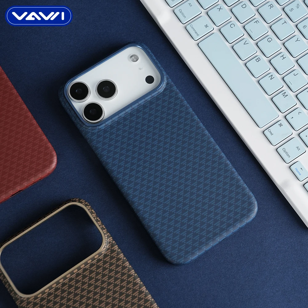 VAWI B343 Triangular Carbon Fiber Magnetic Phone case for iPhone 17 Pro Max Shockproof Phone case for Samsung for Huawei